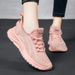 Women Lace Up Sporty Outdoor Flying Weaving Sneakers Comfort Lightweight Non Slip Athletic Shoes For Gym Work Casual_vogvips.com