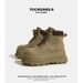 Thick-Soled Height-Increasing Short British Style Martin For Women 2025 Autumn New Casual Lace-Up Yellow Boots_vogvips.com
