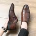 Cross-Border Business Double Buckle Monk Men's Large Size Pointed Formal European And American Office Brogue Leather_vogvips.com
