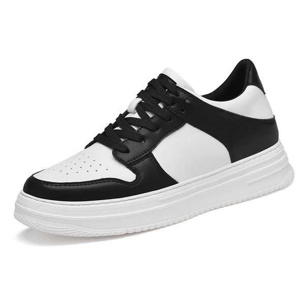 Breathable Invisible Inner Height Increase Men's Shoes Soft Baseplate Shoes Men's Casual Breathable Small Black And White Red Shoes_vogvips.com