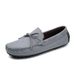 Men's Simple Single Shoes Casual Work Shoes New Microfiber Leather Suede Rubber Sole Pure Handmade Bean Shoes_vogvips.com