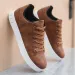 Classic Men Leather Shoes Thick-soled Casual Sneakers Trendy Lace-up Walking Shoes Spring Anti-slip Comfortable Vulcanized Shoes_vogvips.com