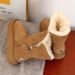 Northeast Snow Boots For Women 2024 New Winter Mid-Calf Leather And Fur Integrated Thick Sole Fleece Lined Thickened_vogvips.com