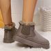 2025 Autumn Winter New European American Style Solid Color Slip-On Thick Sole Snow For Women With Fleece Lining Round_vogvips.com