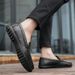 Euro Step Men's Casual Slip-On Driving Comfortable Leather Shoes Large Size Loafers_vogvips.com
