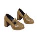 Spring And Autumn New Patent Deep Mouth Single Heel Waterproof Platform High Heels Shiny Leather Thick Sole Height_vogvips.com