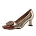 Women's Stiletto High-heeled Shoes, New French-style Color-blocking, Light Luxury, With Rhinestone Buckle, Square Toe,_vogvips.com