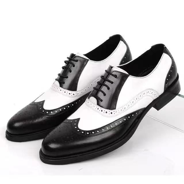 Leather Large Size Business Formal British Style Brogue Versatile Youth Casual Carved Cross-Border Men's Shoes_vogvips.com