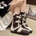 Women Boxing Boots Flat Lace-Up Boxing Short For Women 2025 New Autumn Fashion Versatile Elegant High-End Feel Knight Boots_vogvips.com