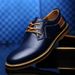 Men's Classic Oxford Leather Shoes – Business Casual & Formal Dress Shoes – Slip-Resistant Comfortable Sole – Blue & Black Options_vogvips.com