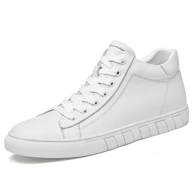 Board Shoes Men's High-top Top Top Layer Velvet Warm Little White Shoes Flat Casual Shoes Men's Shoes_vogvips.com