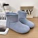2025 Warm Fashionable Soft Snow Round Toe Women Winter Dopamine Color Series Ugly Cute Mid-Calf Boots_vogvips.com