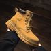 European Warm Series Yellow Autumn Winter New Work Outdoor Trendy Shoes Thick-Soled Men's Martin Boots_vogvips.com