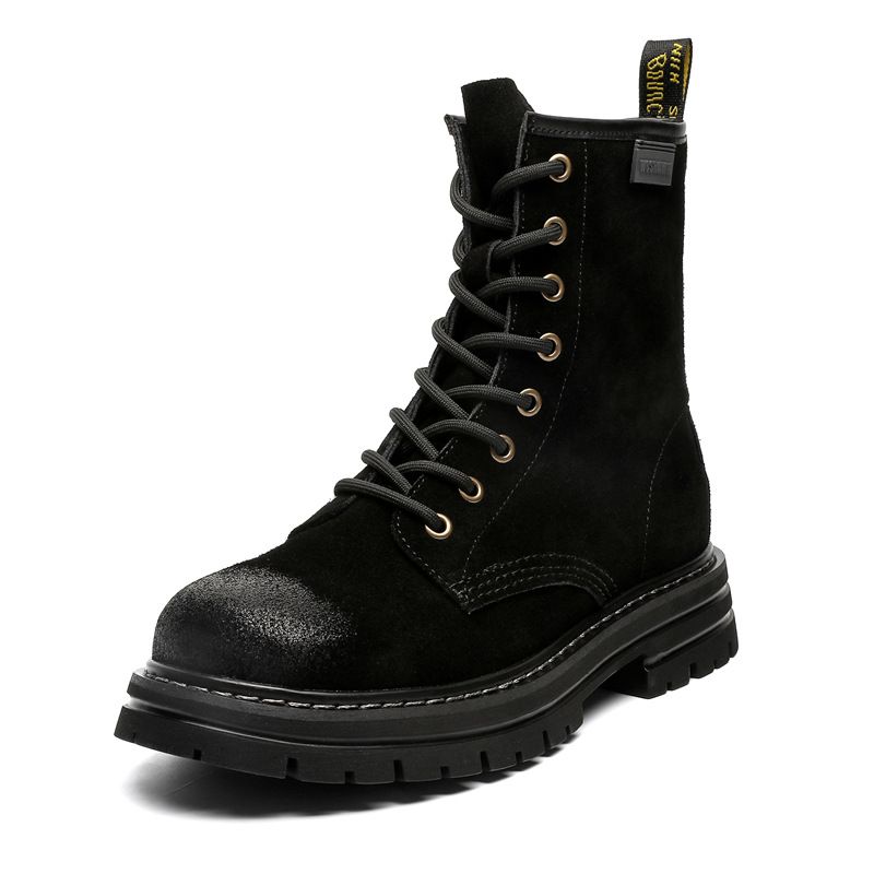 Martin Boots Casual Short Boots Thick Sole Heightening Retro Leather Men's Boots_vogvips.com