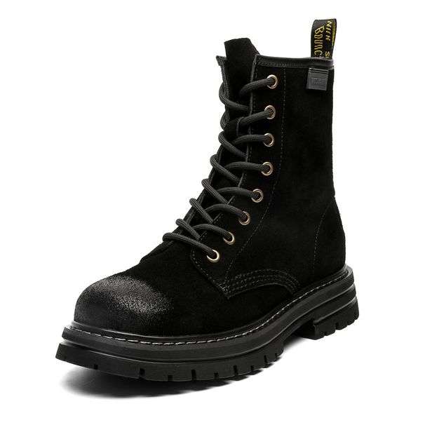 Martin Boots Casual Short Boots Thick Sole Heightening Retro Leather Men's Boots_vogvips.com