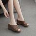 Summer New Hollow High Heel Jelly Slippers For Women, Non-Slip Plastic Wedge Sandals, Fashionable Outdoor Thick Sole_vogvips.com