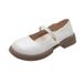 Soft Mary Jane For Women, Flat Sh, 2026 Spring New Style, White Loafers To Pair With Skirts, Gentle Little Leather_vogvips.com