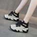 Leather Hollow Dad For Women Summer 2025 New Caual Fahion Retro Lightweight Height-Increaing Shoe Thick-Soled_vogvips.com