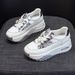 Leather Hollow Dad Shoes Women's Lightweight Inner Height Increase Casual Sports Shoes Platform Sandals_vogvips.com