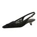 Lace Mesh Fine Heel Low Heel Single Shoes Women's One-word Buckle Strap Bag Head Hollow Pointed Women's Shoes_vogvips.com