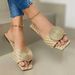 European And American Style Fashion Large Size Round Buckle Flat Bottom Leisure Beach Sandals For Women Foreign Trade Mosquito Coils Women's Shoes_vogvips.com