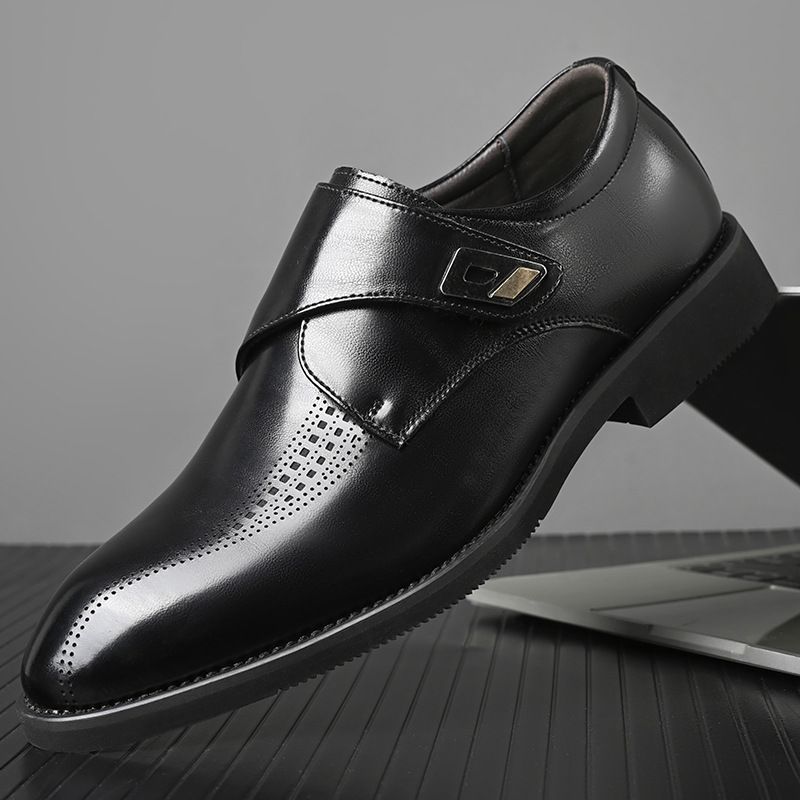 2025 New British Style Velcro Work Business Casual Formal Men's Slip-On Leather Shoes Wholesale_vogvips.com