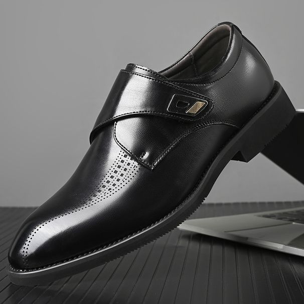 2025 New British Style Velcro Work Business Casual Formal Men's Slip-On Leather Shoes Wholesale_vogvips.com