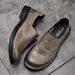 Euro Step 2021 Summer New Genuine Leather Soft Sole Breathable Slip-On Lazy Loafers Round Toe Pull-On Big Head Shoes For Men_vogvips.com