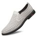 2026 Summer Men's Hollow Shoes, Top Layer Cowhide, Large Size, Perforated Loafers, Slip-On Casual Leather Shoes_vogvips.com