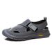 Men's Shoes 2025 Summer New Hollow Breathable Driving Shoes Dad Soft Casual Cave Closed Toe Sandals_vogvips.com