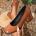 Women's comfy square toe single chunky formal rose heels_vogvips.com
