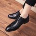 Euro Step Men's Leather Korean Trend Brogue British Style Business Formal Casual Fashion Hairstylist Wedding Shoes_vogvips.com