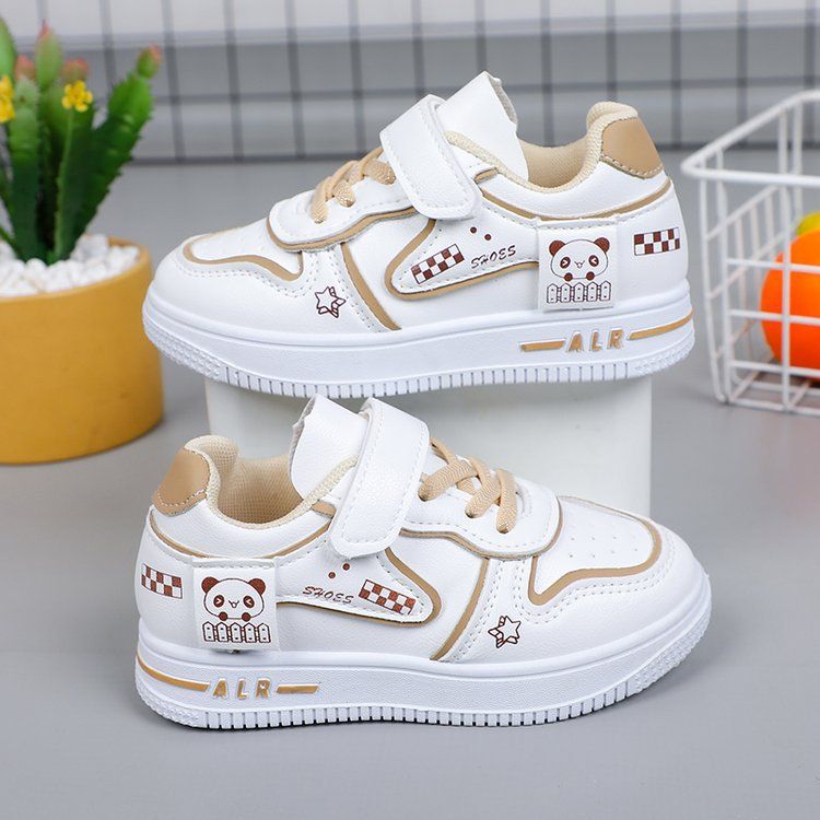 Girls' Little White 2024 New Sports Children's Leisure Fashion Cartoon Comfortable Low Top Board Boys' Running Shoes_vogvips.com