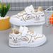 Girls' Little White 2024 New Sports Children's Leisure Fashion Cartoon Comfortable Low Top Board Boys' Running Shoes_vogvips.com