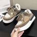 Thick Soled Trendy Round Toe Board For Women New Autumn Winter Low Cut Warm Comfortable Lace Up Fashionable Sports_vogvips.com