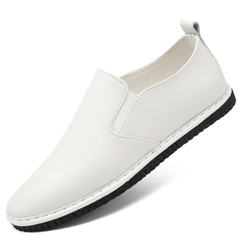 Men's Shoes Leather Thick-soled Soft-soled Casual Shoes Round Head Foot Cover Men's Casual Leather Shoes_vogvips.com