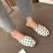 Cover Toe Polka Dot Mules Slippers W Leather Cross Band Slides Shoes Cutout Sandalias Mujer 2022 Summer Flip Flops_vogvips.com