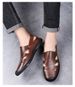 Men's Hole Shoes Embossed Crocodile Pattern Trendy And Soft Leather Driving Men's Shoes_vogvips.com