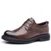 Autumn New Genuine Leather Casual Business Dress Men's Breathable Thick Sole Big Head Trendy Wedding Shoes_vogvips.com
