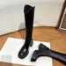 White 2023 Autumn Winter New V-Cut High Heel Over-the-Knee Long Thick Sole Stretch Riding Boots For Women_vogvips.com