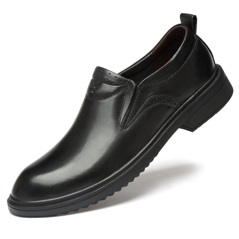 Suit Leather Shoes Men's Alligator Pattern Casual Men's Round Head Formal Leather Shoes_vogvips.com