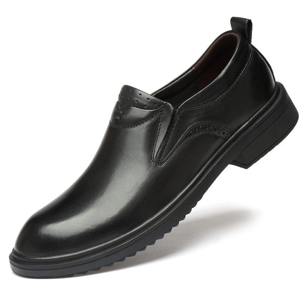 Suit Leather Shoes Men's Alligator Pattern Casual Men's Round Head Formal Leather Shoes_vogvips.com