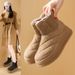 Fleece High-top Socks Boots Female Students Trend Warm Casual Cotton Shoes_vogvips.com