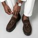 《Men Tassel Loafers Suede Slip On Platform Casual Shoes Thick Sole Business Dress Shoes Walking Moccasins_vogvips.com