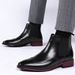 New men's Brock leather boots Fashion trend short boots casual business men's boots_vogvips.com