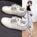 Women's White Sneakers 2026 Spring/summer New Style Thick-soled Height-increasing German Training With Velcro, Casual_vogvips.com