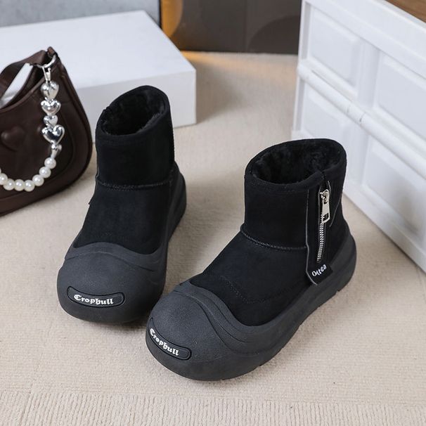 Fleece Thickened Open Smile Snow Boots Men And Women Ugly Cute Big Head Martin Boots Thermal Cotton Shoes_vogvips.com