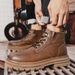 Outdoor Casual Leather Thick-soled Couple Wear-resistant Martin Boots Thickened To Keep Warm_vogvips.com