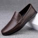Italian Brand Men's Genuine Leather Trendy Casual Non-Slip Soft Sole Slip-On Driving Shoes_vogvips.com