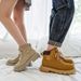 Big Yellow Boots Tooling Desert Short Boots Couple Functional Bumblebee Thick-soled Heightening Martin Boots_vogvips.com